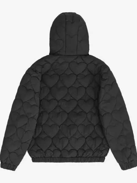Arte Heart Quilted Hooded Jacket Black - 6