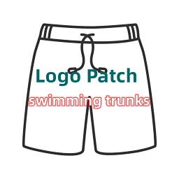 thumbnail for TopMan logo patch swimming trunks Big label swimming trunks