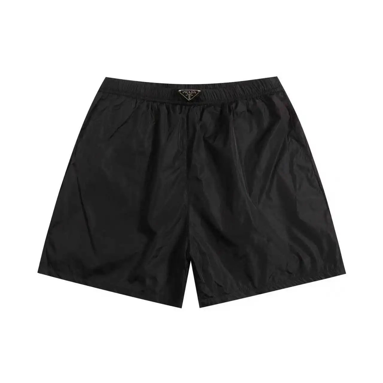 Prada Shorts Elastic-Waist Nylon Logo-Plaque — Prada 3