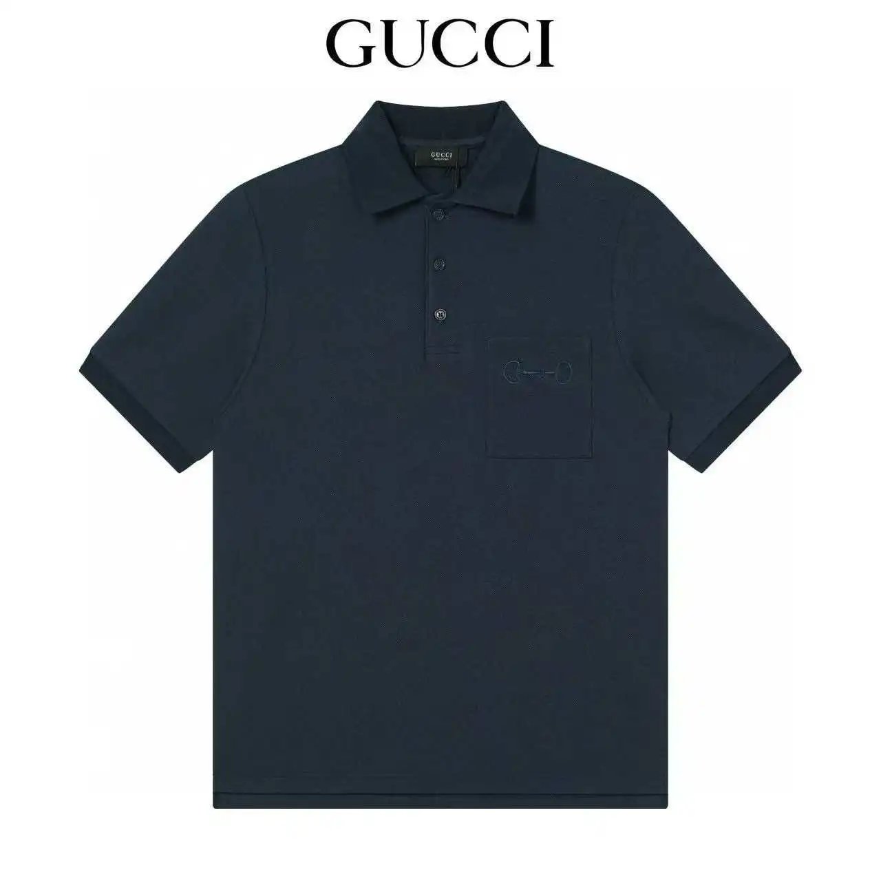 Gucci Shirts Short-Sleeve Polo Shirt with Contrast-Trim Collar — Gucci 8