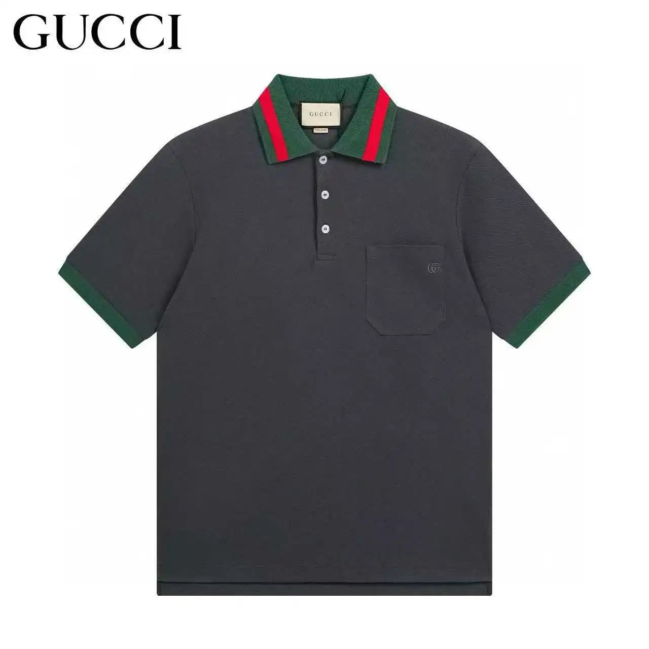 Gucci Shirts Short-Sleeve Polo Shirt with Contrast-Trim Collar — Gucci 13