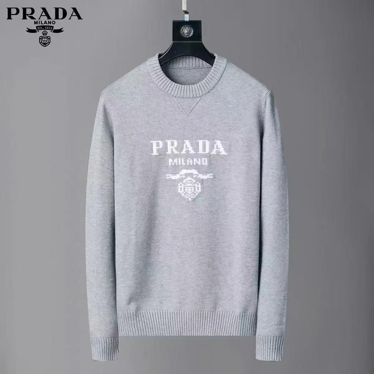 Prada Knitwear Crewneck logo knit sweater product image