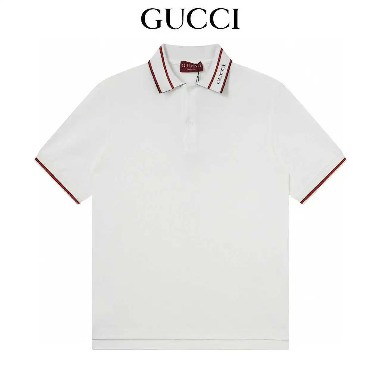 Gucci Shirts Short-Sleeve Polo Shirt with Contrast-Trim Collar image 2