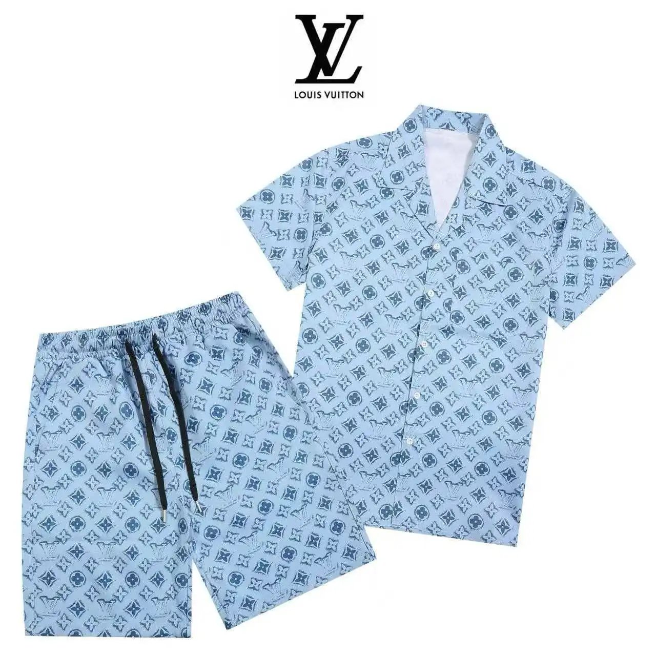 Louis Vuitton Matching Sets Short-Sleeve Printed Shirt and Drawstring Shorts Set image 5