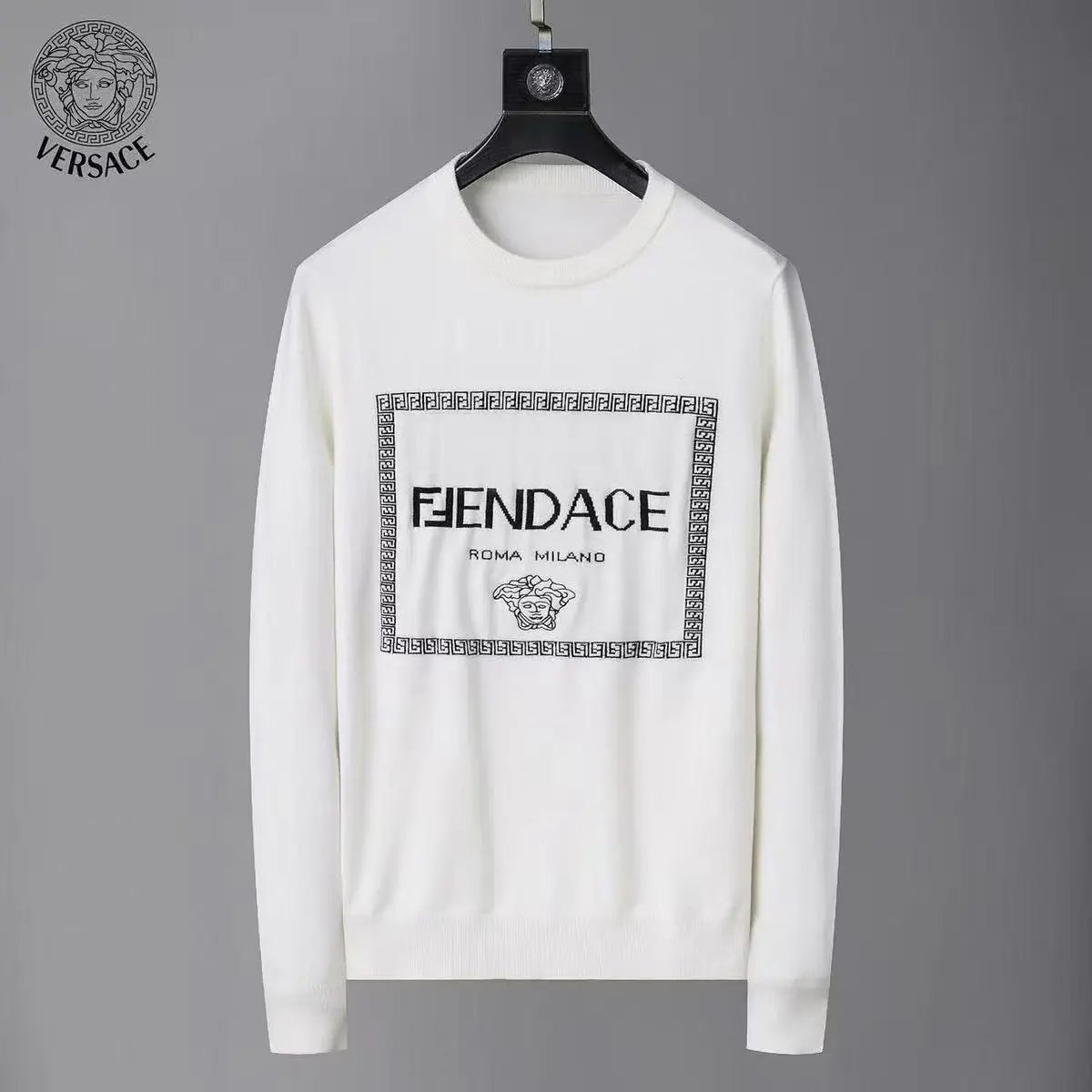 Prada Knitwear Crewneck logo knit sweater image 11