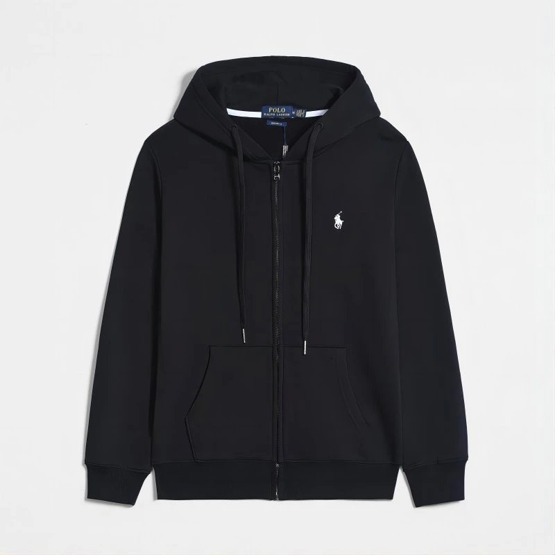 Black White Label Zip-Up