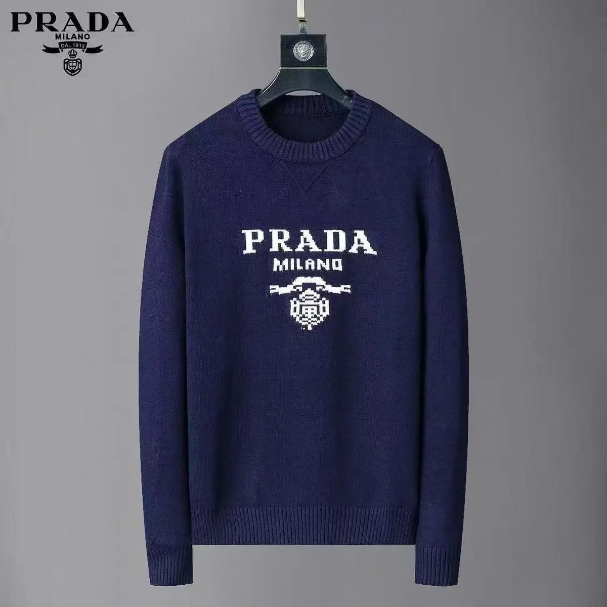 Prada Knitwear Crewneck logo knit sweater image 2