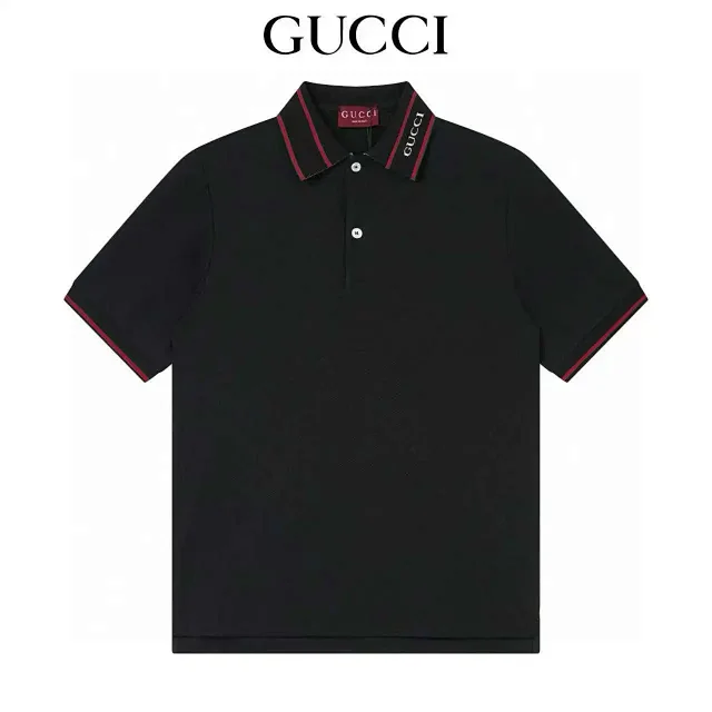 Gucci Shirts Short-Sleeve Polo Shirt with Contrast-Trim Collar product detail image 1