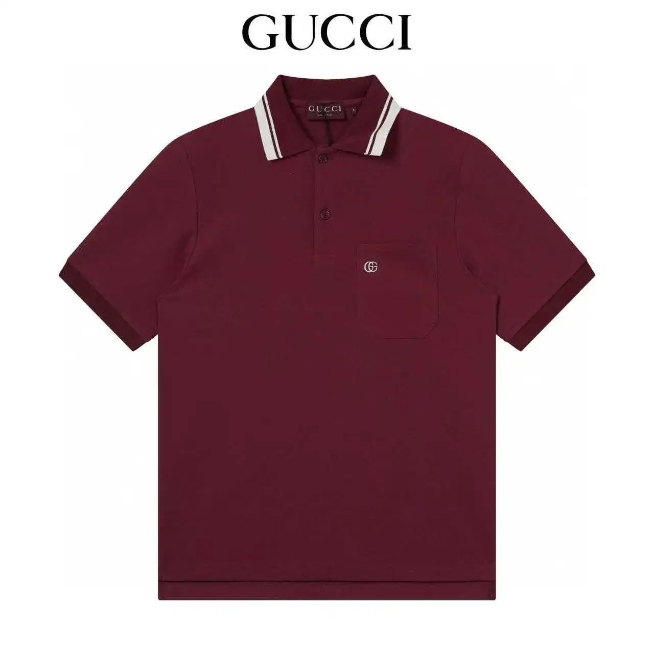 Gucci Shirts Short-Sleeve Polo Shirt with Contrast-Trim Collar image 3
