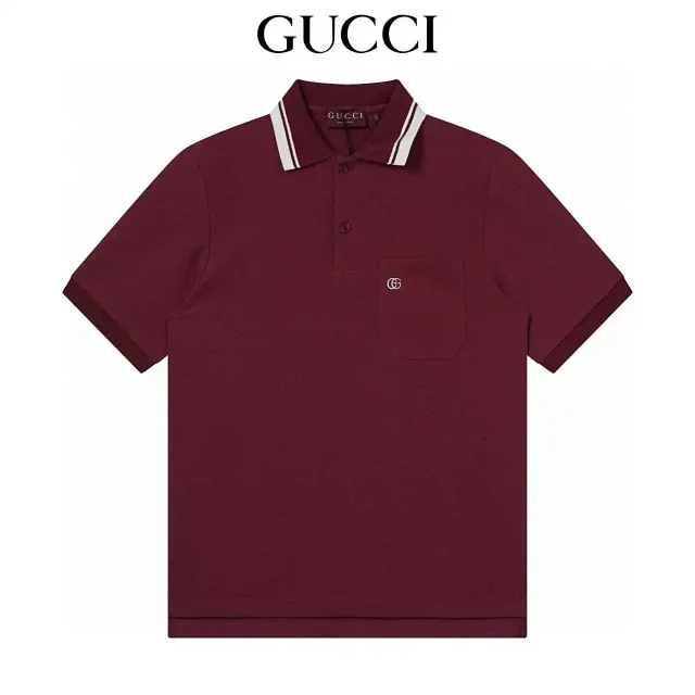 Gucci Shirts Short-Sleeve Polo Shirt with Contrast-Trim Collar product detail image 3
