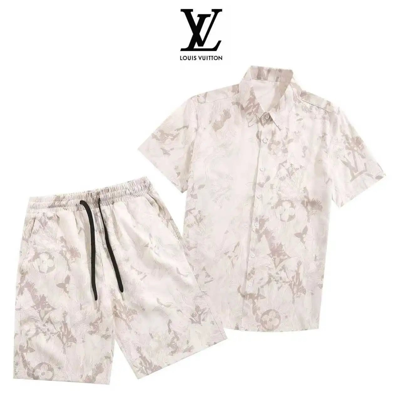 Louis Vuitton Matching Sets Short-Sleeve Printed Shirt and Drawstring Shorts Set — 18