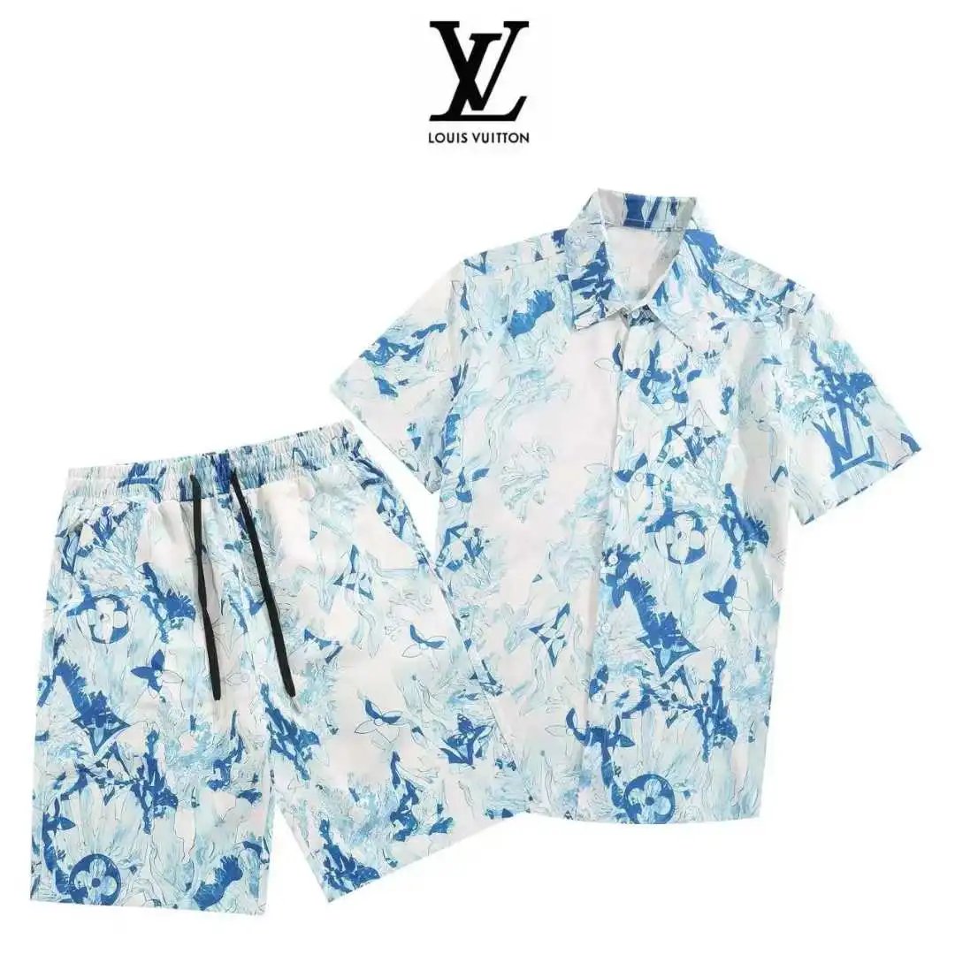 Louis Vuitton Matching Sets Short-Sleeve Printed Shirt and Drawstring Shorts Set image 12