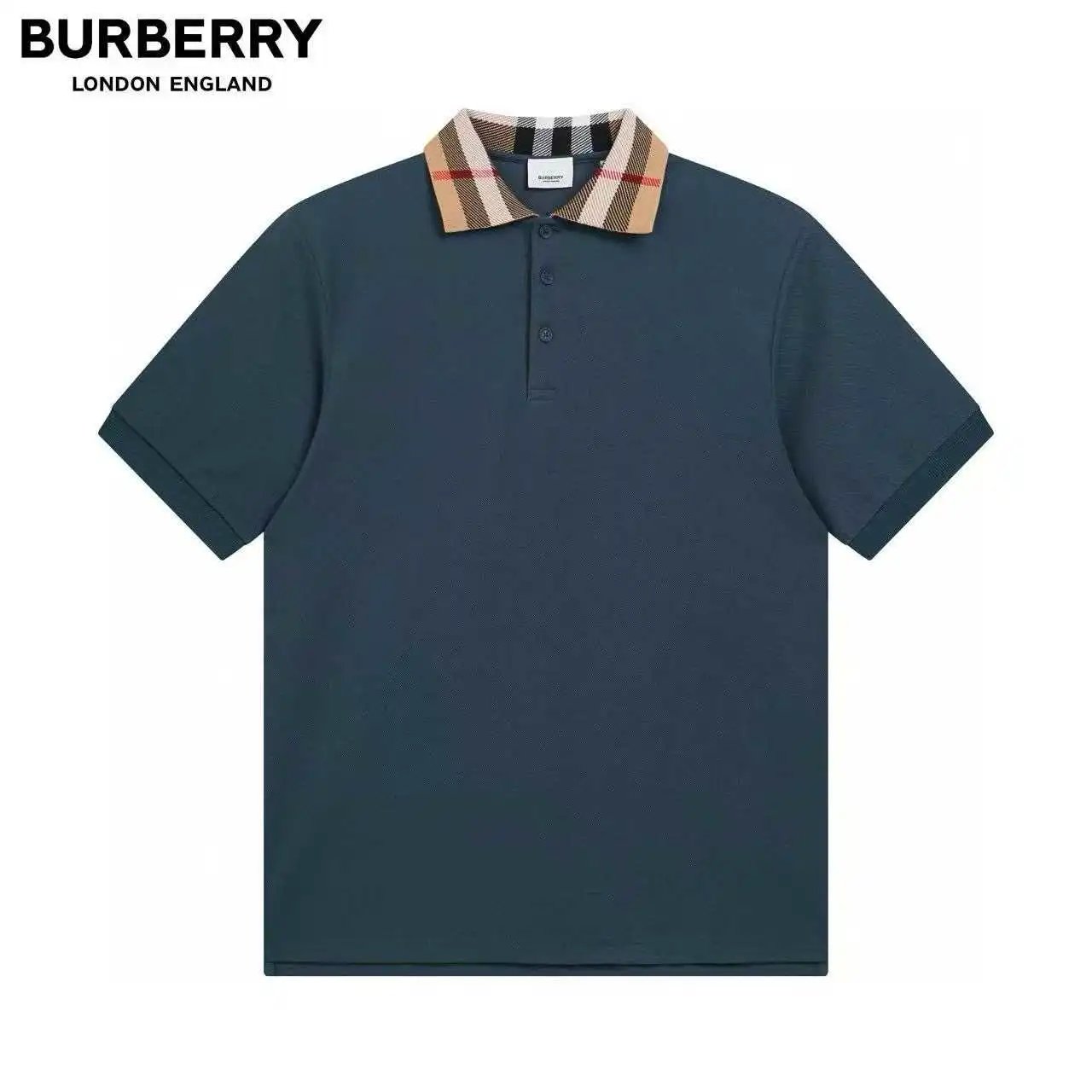 Gucci Shirts Short-Sleeve Polo Shirt with Contrast-Trim Collar — Burberry 8