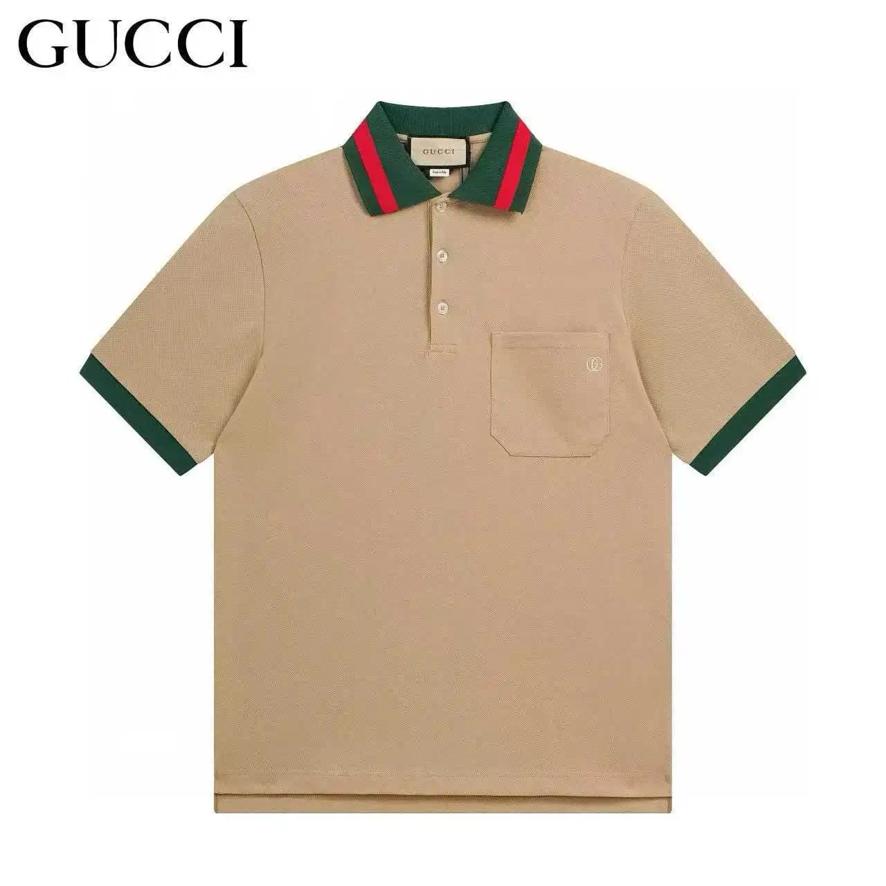 Gucci Shirts Short-Sleeve Polo Shirt with Contrast-Trim Collar — Gucci 10