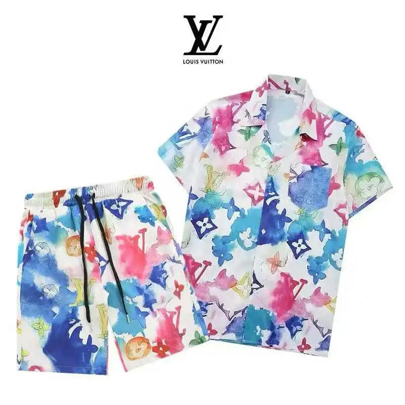 Louis Vuitton Matching Sets Short-Sleeve Printed Shirt and Drawstring Shorts Set image 8