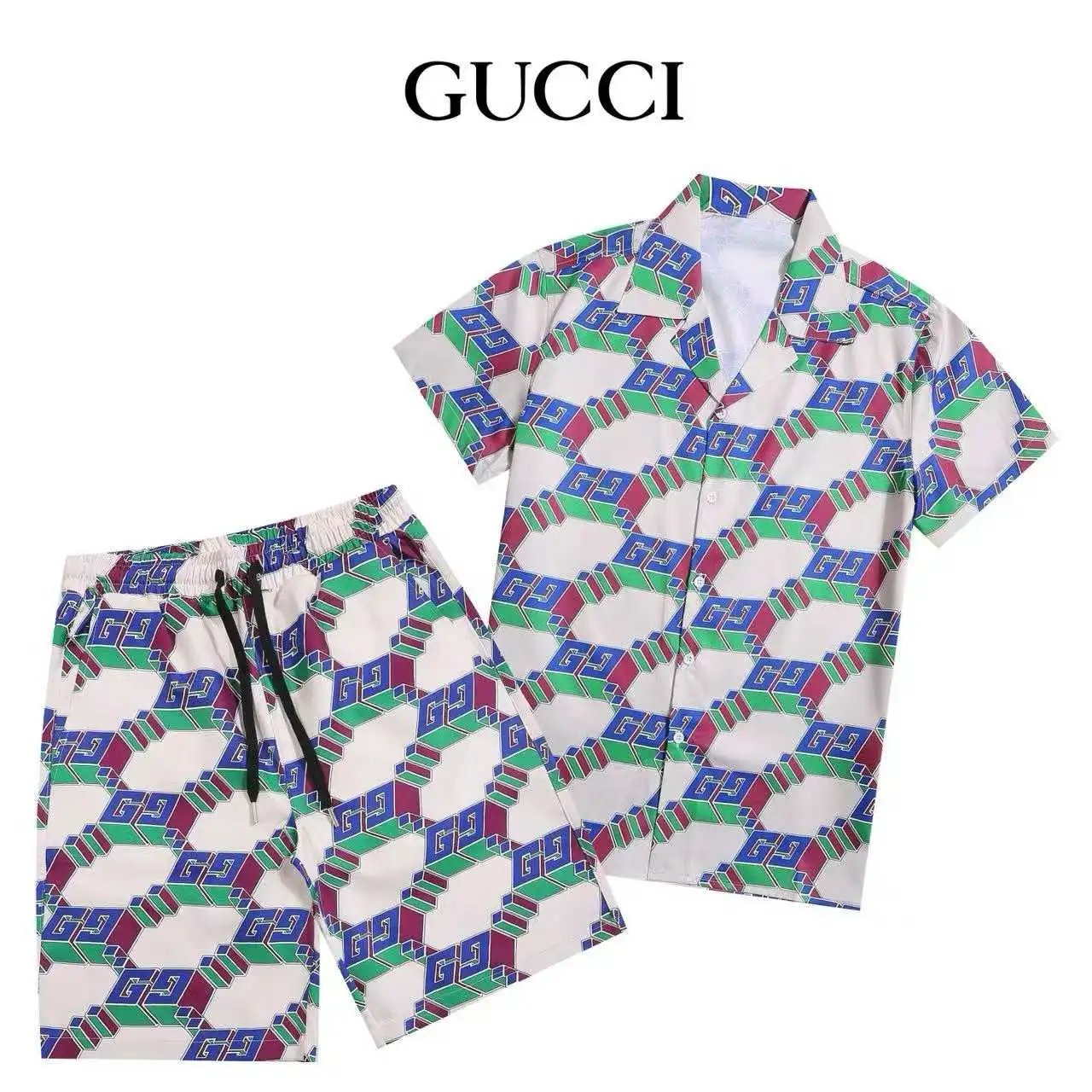 Louis Vuitton Matching Sets Short-Sleeve Printed Shirt and Drawstring Shorts Set image 10