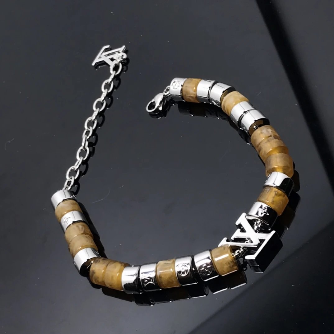 Louis Vuitton Jewelry Cuban Link Bracelet with Monogram Engraving image 14