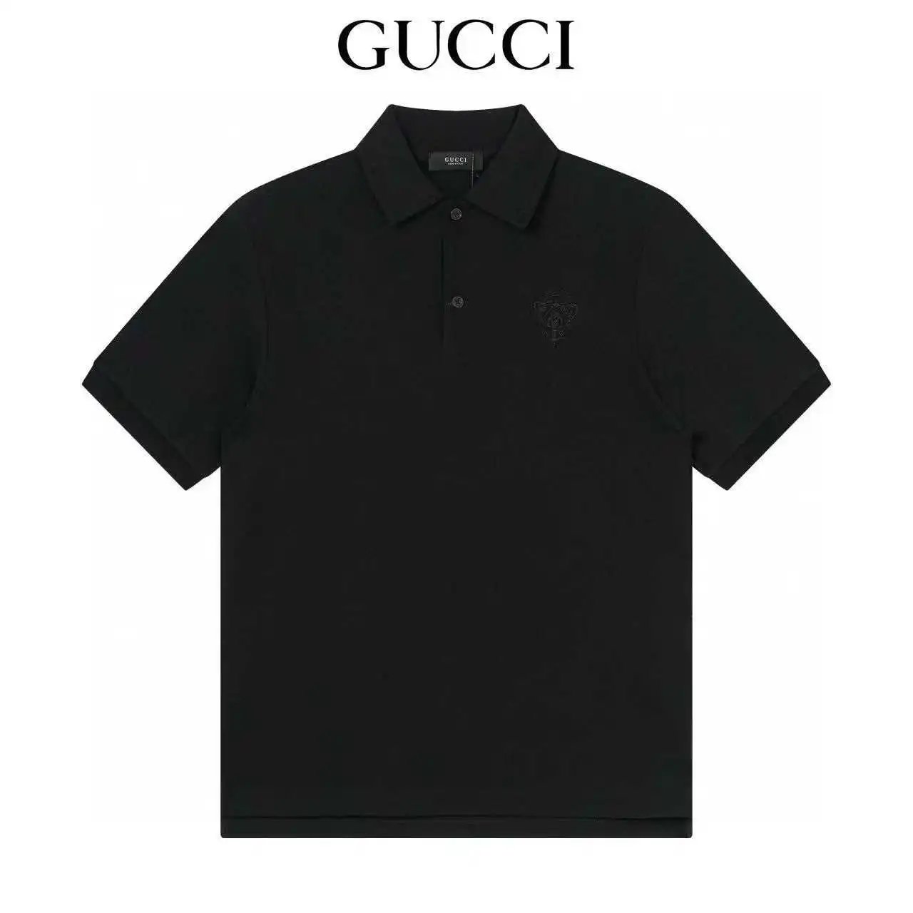 Gucci Shirts Short-Sleeve Polo Shirt with Contrast-Trim Collar — Gucci 9