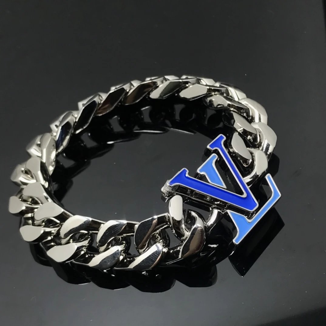 Louis Vuitton Jewelry Cuban Link Bracelet with Monogram Engraving image 11
