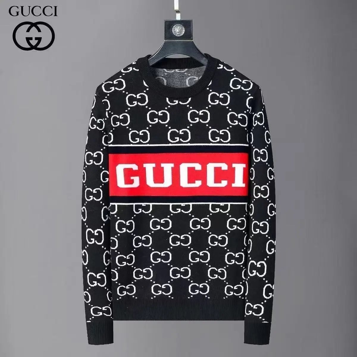 Prada Knitwear Crewneck logo knit sweater — 9