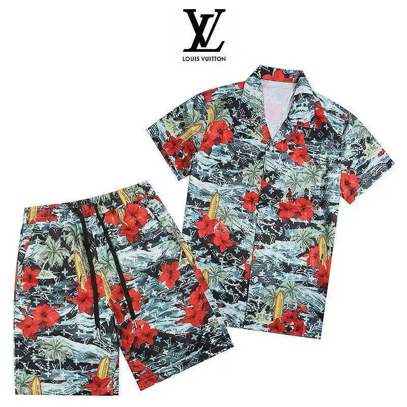 Louis Vuitton Matching Sets Short-Sleeve Printed Shirt and Drawstring Shorts Set image 9