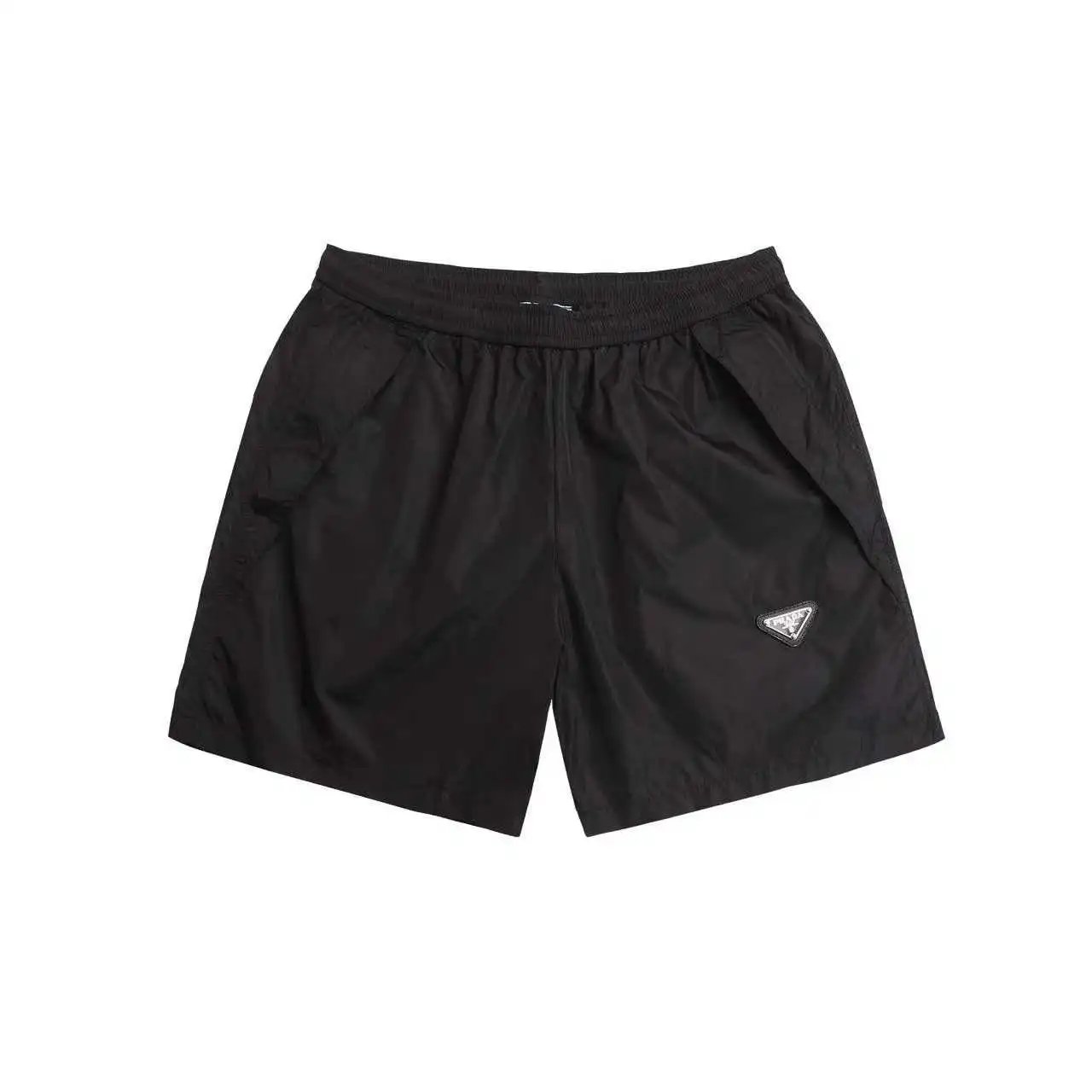Prada Shorts Elastic-Waist Nylon Logo-Plaque image 8