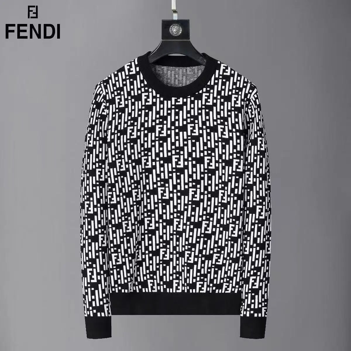 Prada Knitwear Crewneck logo knit sweater — 10