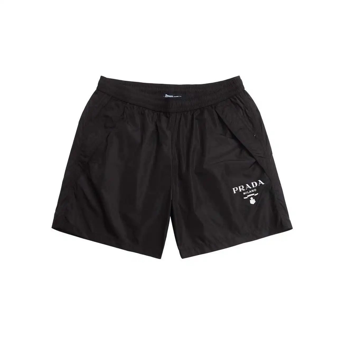 Prada Shorts Elastic-Waist Nylon Logo-Plaque — Prada 2