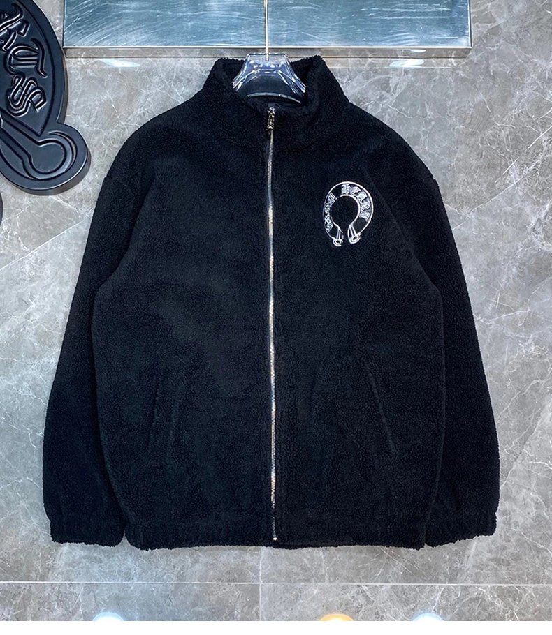 克罗CH马蹄印羊羔毛绒外套秋冬加绒加厚宽松夹克棉衣棉服fleece thickened loose jacket cotton padded clothes - 132924