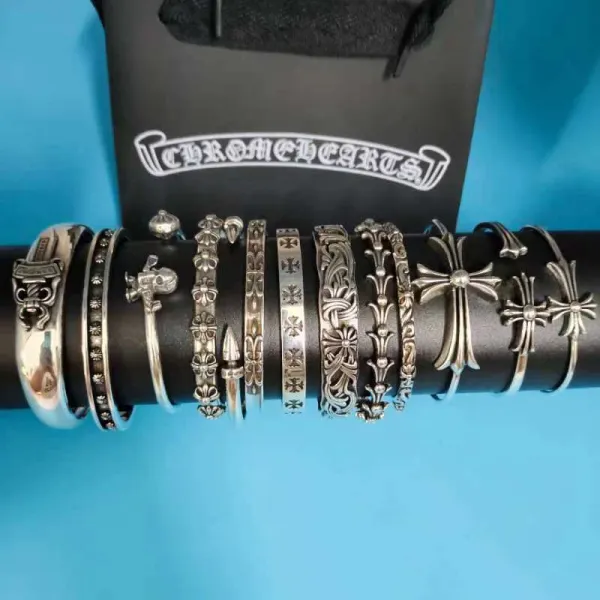 Chrome Hearts Spike Cuff Silver Bracelet Jewelry - 2