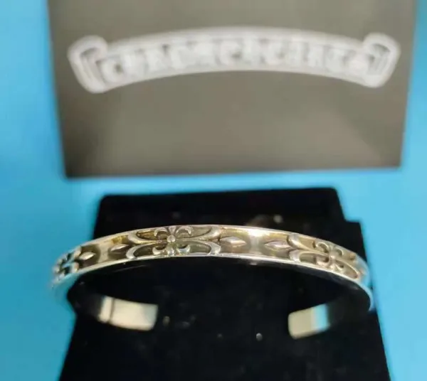 Chrome Hearts Spike Cuff Silver Bracelet Jewelry - 5