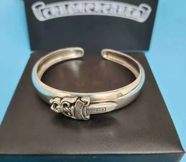 Chrome Hearts Spike Cuff Silver Bracelet Jewelry - 3