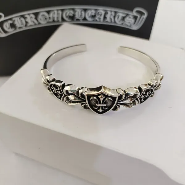 Chrome Hearts Shield Cuff Bracelet Silver Jewelry - 1