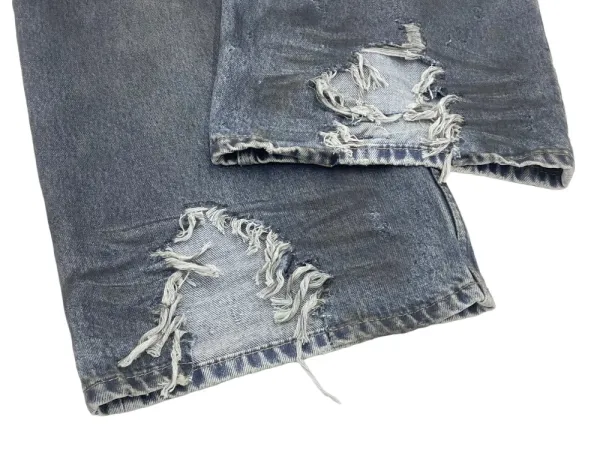 Design Distressed Wide-Leg Jeans Dark Wash - 16