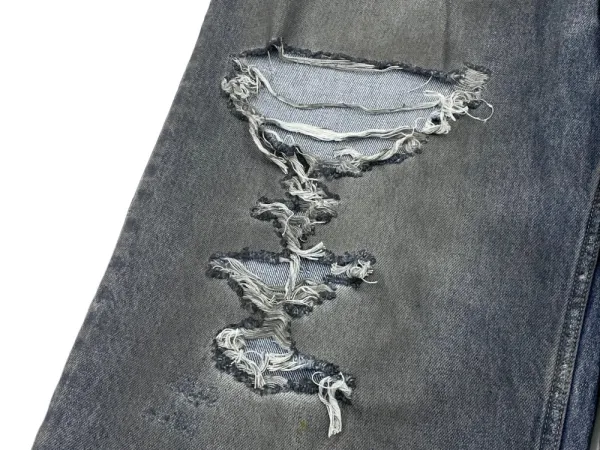 Design Distressed Wide-Leg Jeans Dark Wash - 12
