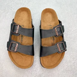 thumbnail for Bir-ken-sto-ck Ari-zona Bour-ken leather suede double-buckle fashion slippers Cowhide suede has a soft texture