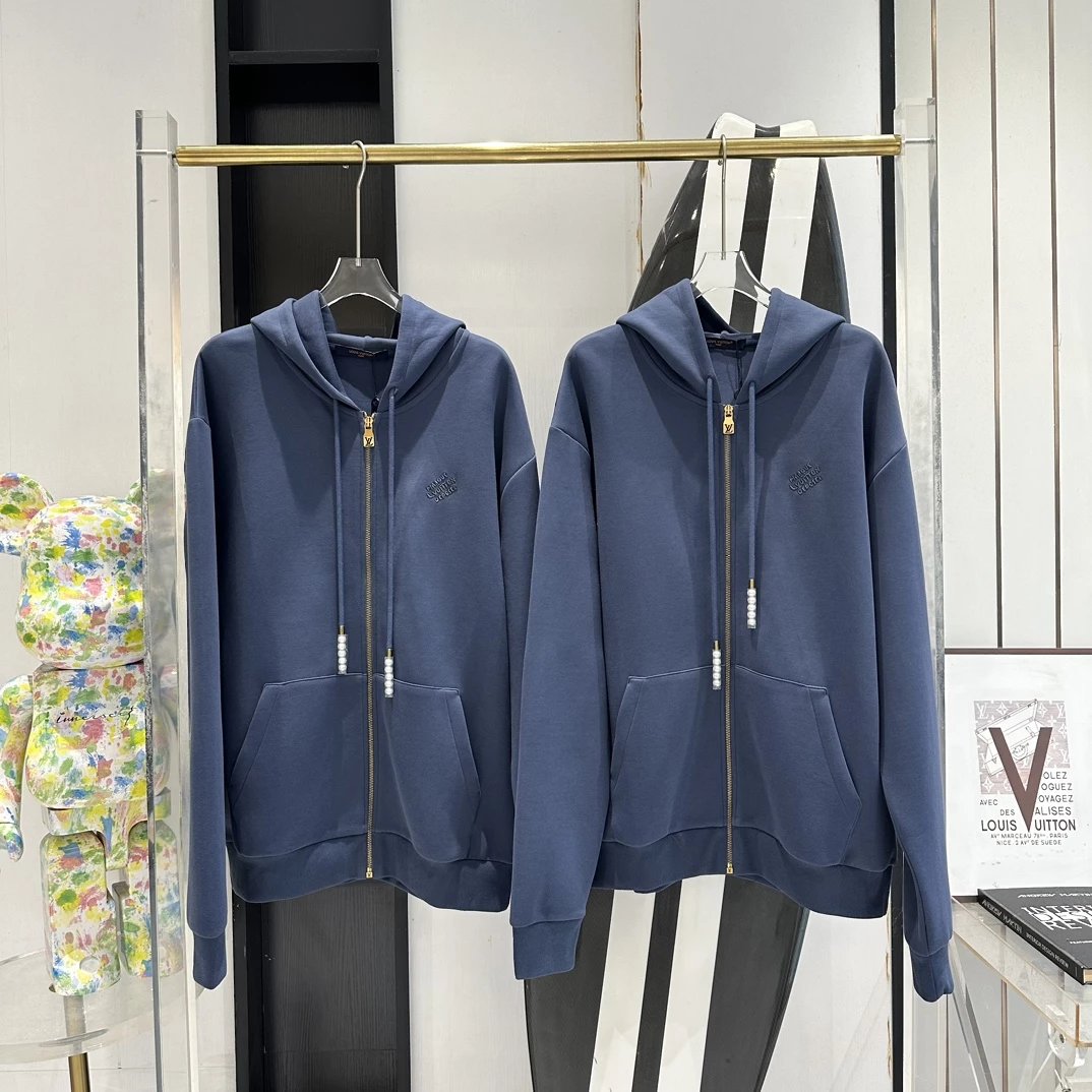 L ⭐  24ss new Pearl zipper hooded sweater