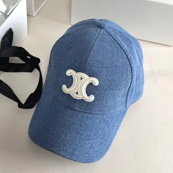 Chanel CC Logo Denim Baseball Cap Blue - 1