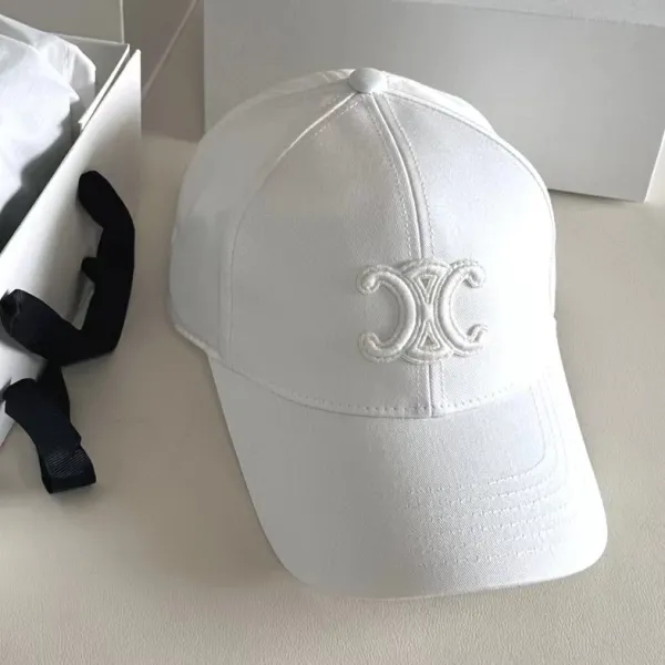 Chanel CC Logo Embroidered White Baseball Cap - 1