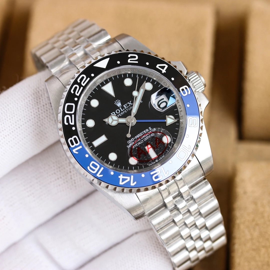 [Inter Milan Circle] Silver shell, black plate, five bead steel strip, mineral reinforced mirror glass