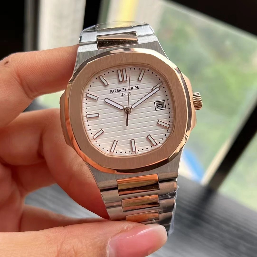 Two-Tone Rose Gold Case · White Dial Steel Band