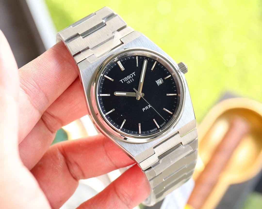 Silver Shell-Black Plate Steel Strip / 40mm [Suitable for Men] / Steel quartz without full package