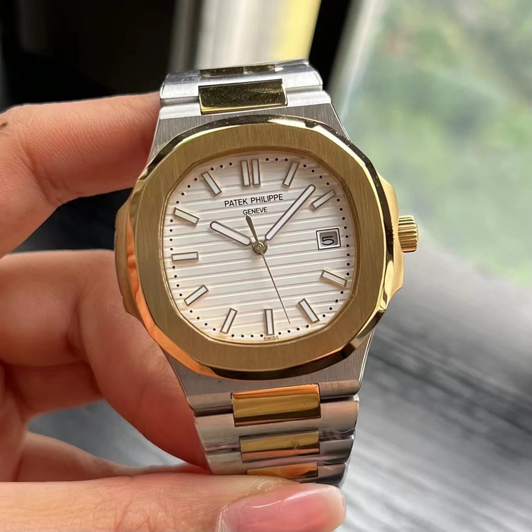 Two-Tone Gold Case · White Dial Steel Band