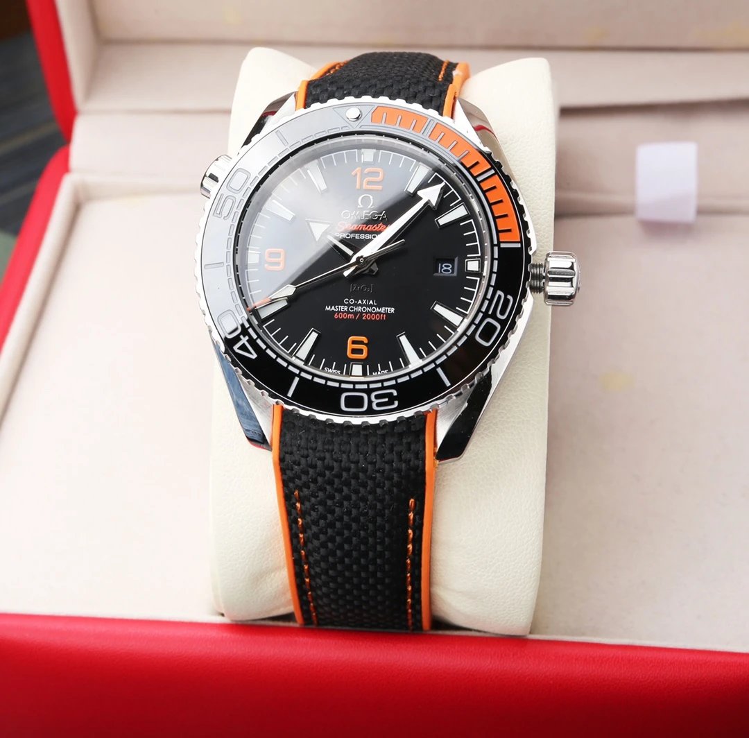 Omega Seamaster Professional Chronometer Gray and Orange Mechanical Watch Watches - 6