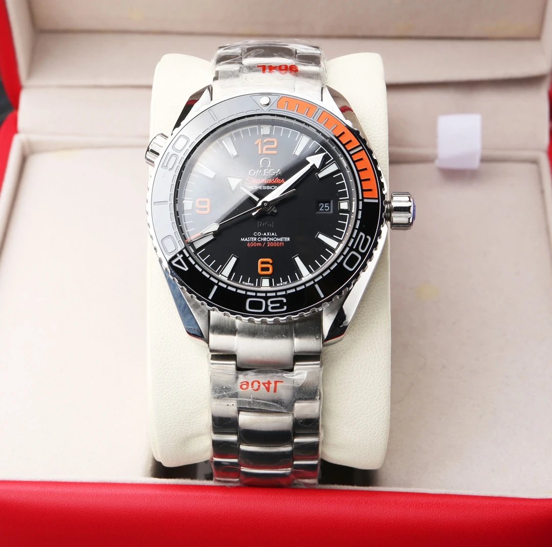 Omega Seamaster Professional Chronometer Gray and Orange Mechanical Watch Watches - 11