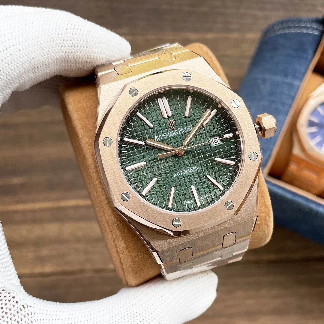 Rose Gold Case·Green Dial Steel Band
