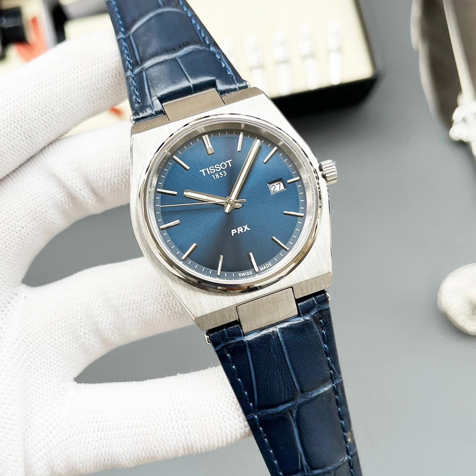 Silver Shell-Blue Plate Blue Belt / 40mm [Suitable for Men] / Without full package