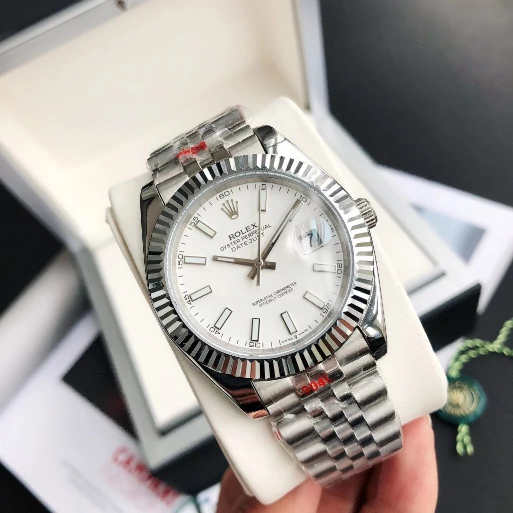 [Stick Dial] Silver Case·White Dial Steel Band