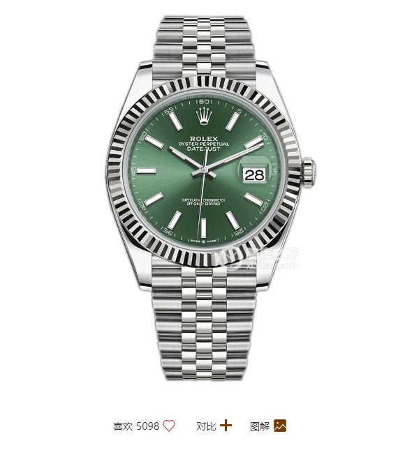 Rolex Datejust 126334 Black Dial Green Hour Markers Steel Watch Watches - 3
