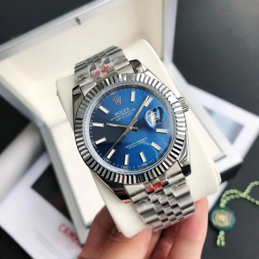 [Stick Dial] Silver Case·Blue Dial Steel Band